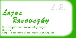 lajos rasovszky business card